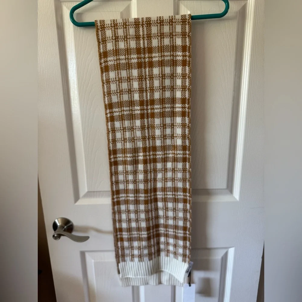 NWT‎ Timberland Unisex Plaid Scarf - Brown and Cream